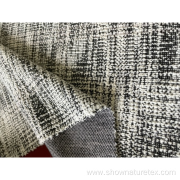 slub black and white interlock knit fabric